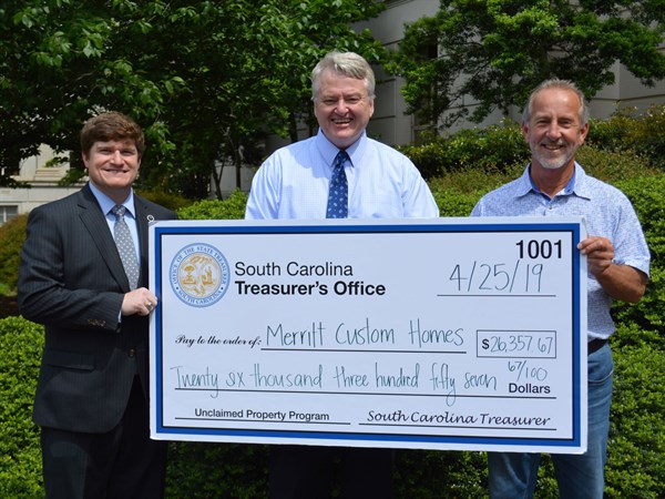 Treasurer Loftis Returns 26000 In Unclaimed Property To Piedmont Businessman With Rep West Cox