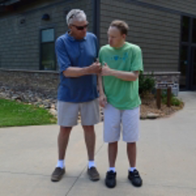 Photo of Nick Fisher and his son Lee Fisher