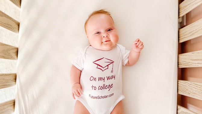 Photo of baby lying in a crib